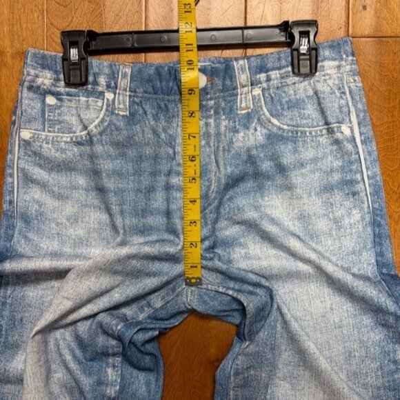 Mila Rosabella Womens Denim Print Pull On Wide Leg Sweatpants Size L Casual NWT - Picture 9 of 14